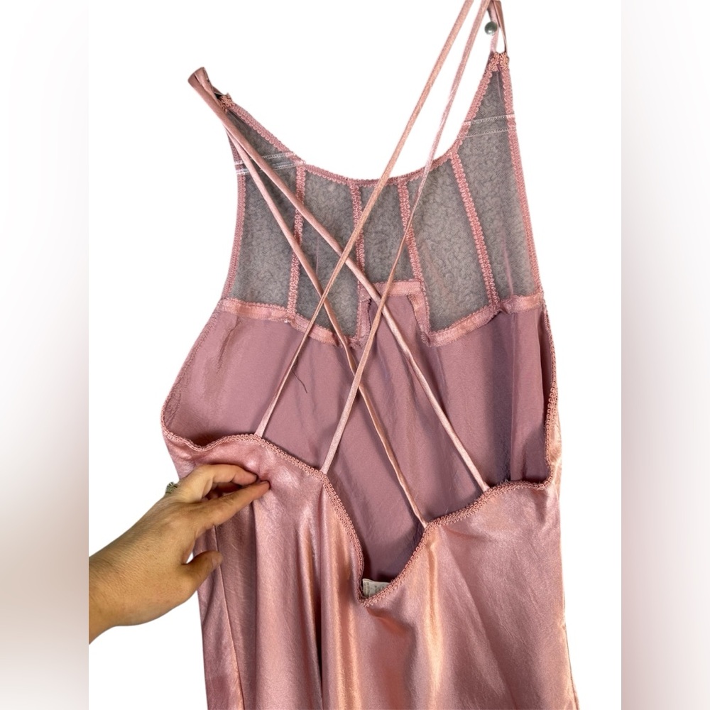 Victoria's Secret Pink Satin maxi length gown large - Picture 2 of 7